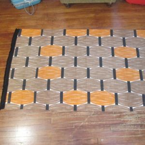 Vintage Swanky Tiki style broad cloth drape curtain wall decor hanging 42"x77"